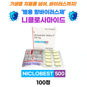 니클로사마이드 500mg    niclobest 500  100정
