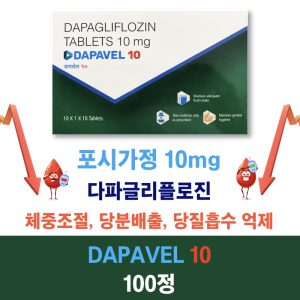⚡️다이어트 필수품 포시가 제네릭 ⚡️DAPAVEL 10mg 100정