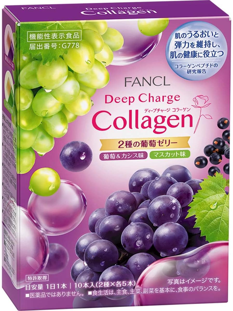 판클 딥 차지 콜라겐 스틱 제리 포도&카시스맛·마스카트맛 20g 10개입